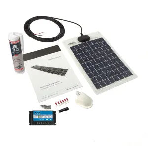 10 Watt Flexi PV Roof / Deck Kit - Top (inc 10A Dual Con)