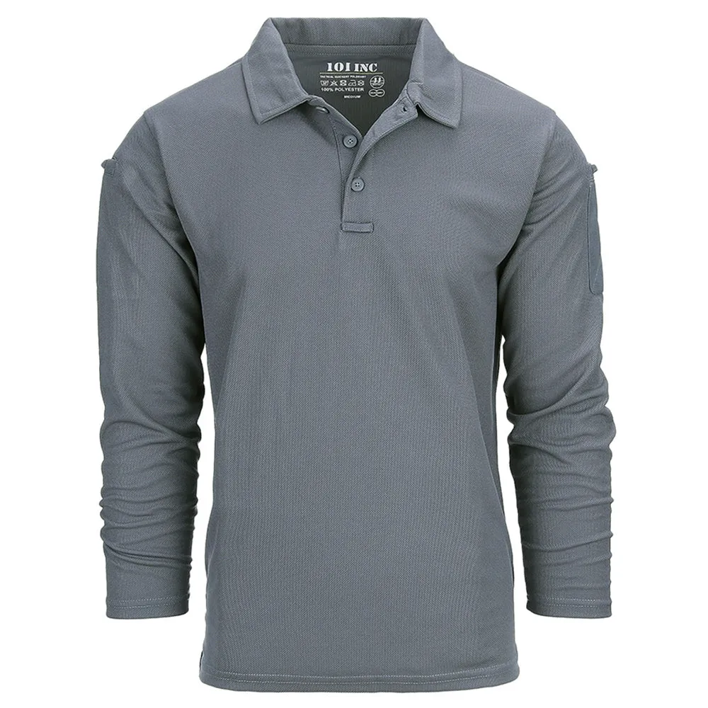 101 Inc. Long Sleeve Tactical Polo Quickdry wolf grey