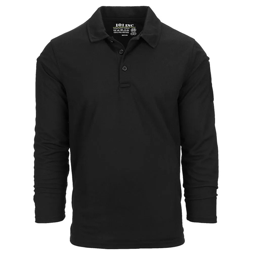 101 Inc. Long Sleeve Tactical Polo Quickdry wolf grey