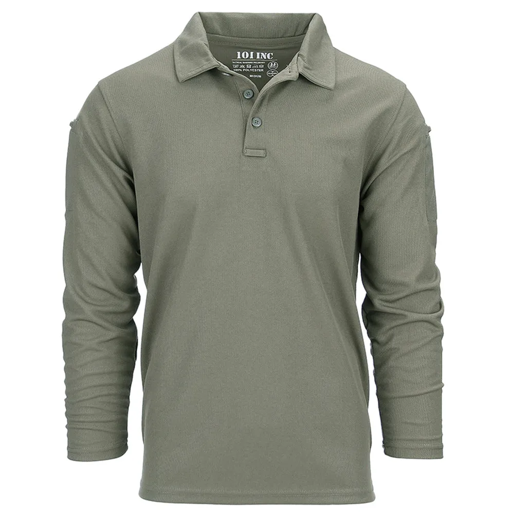 101 Inc. Long Sleeve Tactical Polo Quickdry wolf grey