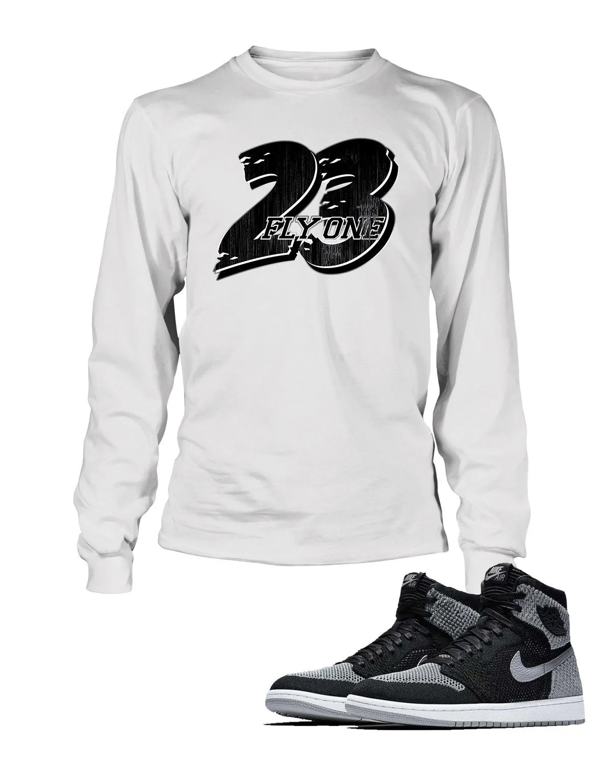 23, Fly One Graphic T Shirt to Match Retro Air Jordan 1 High Shoe