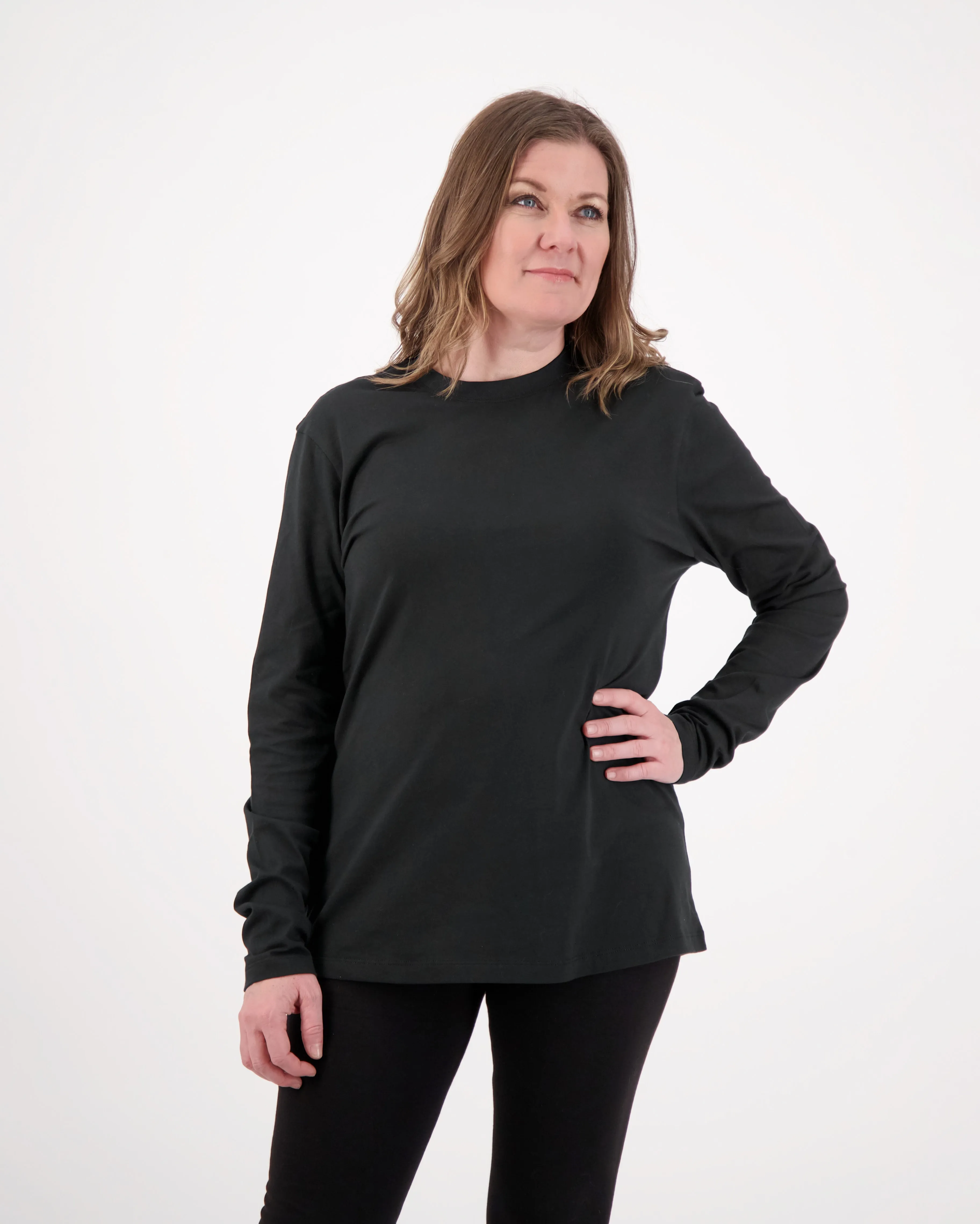 3-Pack Gender-Neutral Long Sleeve Black-Black-White  T-Shirts | Organic Cotton, Soft & Durable Essentials