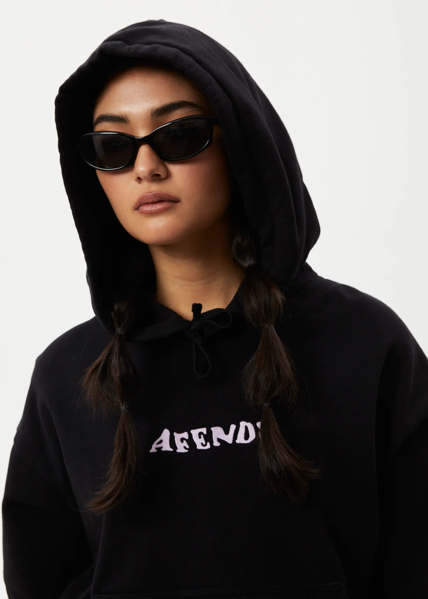 AFENDS Womens Lilah - Logo Hoodie - Black