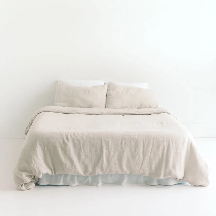 Belgian Fla Linen Duvet Cover Set (Natural Chambray)