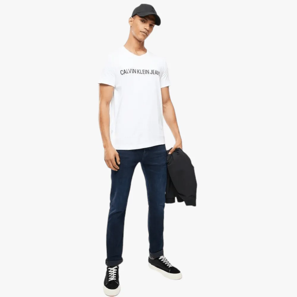 Calvin Klein Mens Core Institutional Logo Short Sleeve Tee White