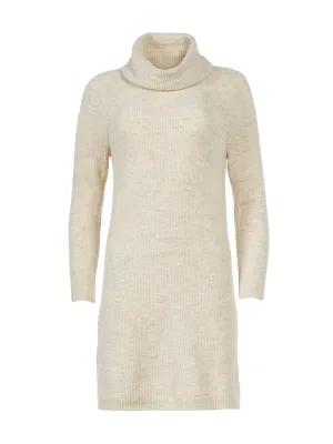 Cowl Neck Sweater Dress in Wheat Melange