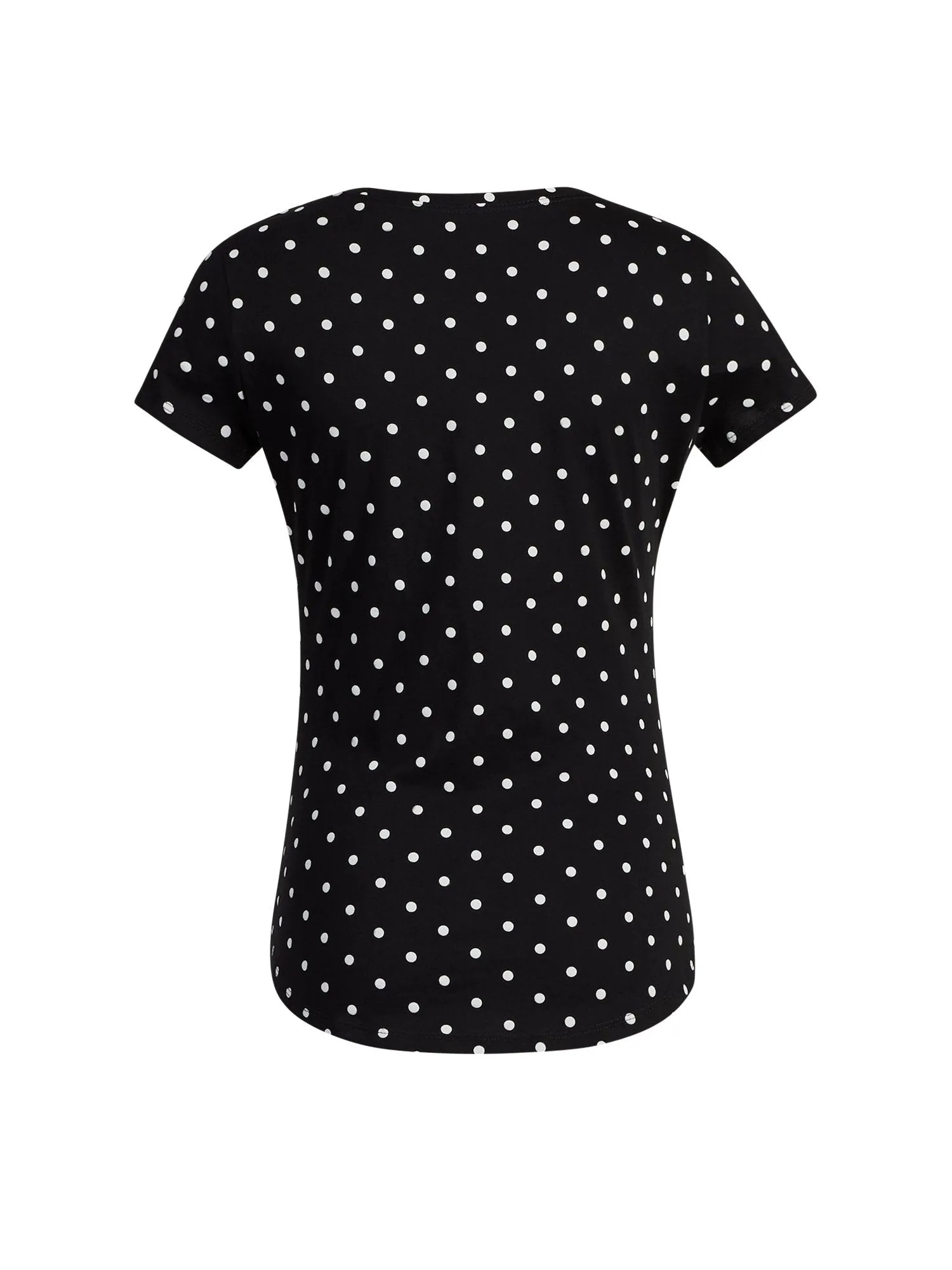 Dot-Print V-Neck Perfect Tee