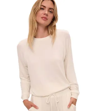 Eberjey Women Cozy Time Crewneck Pullover Ivory