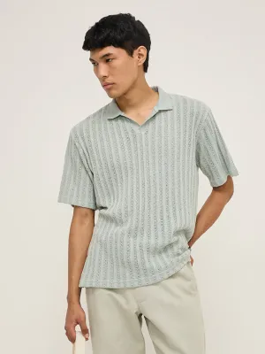 ETA Sage Knit-Textured Relaxed-Fit Polo T-Shirt