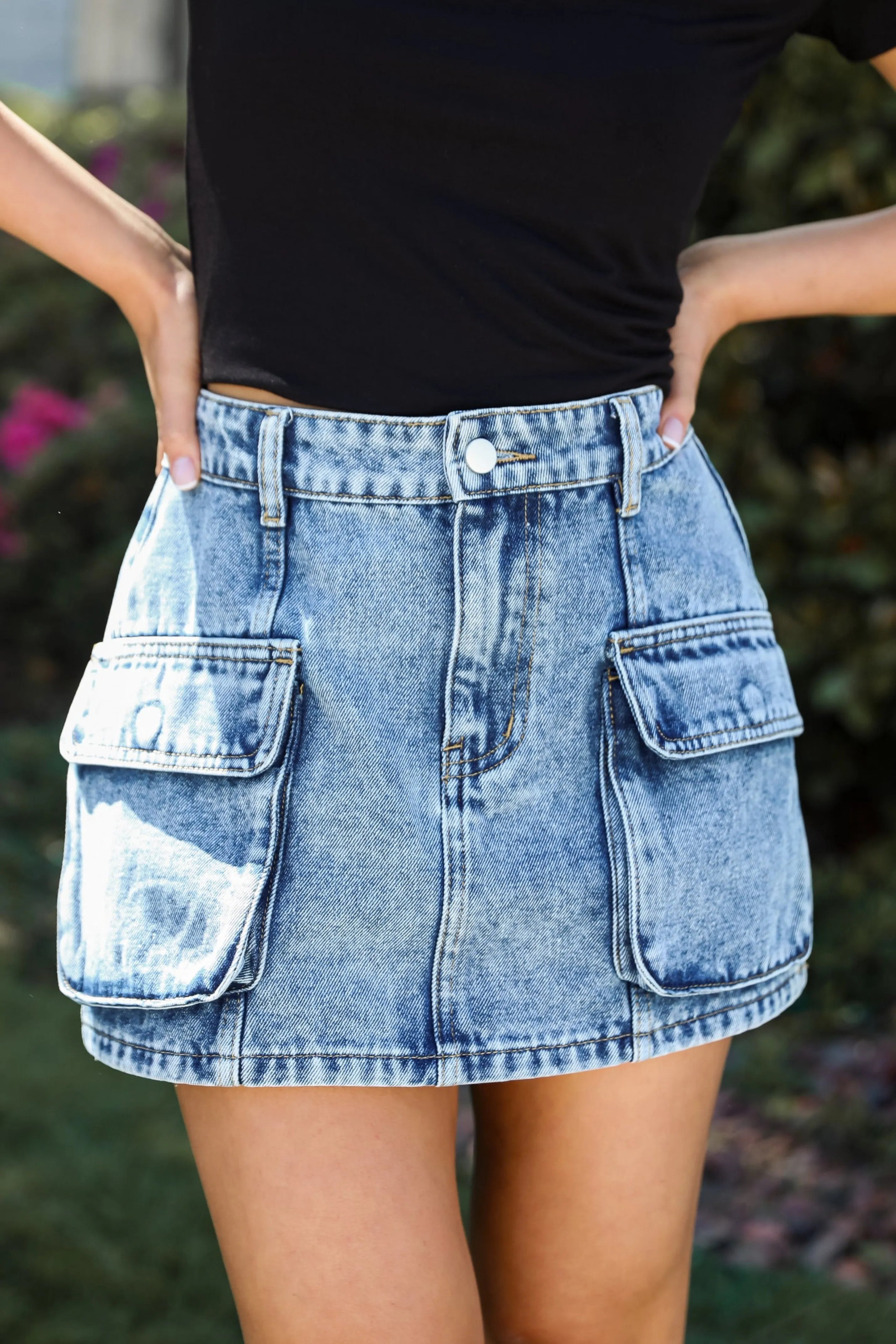 FINAL SALE - Roll With It Denim Mini Skirt