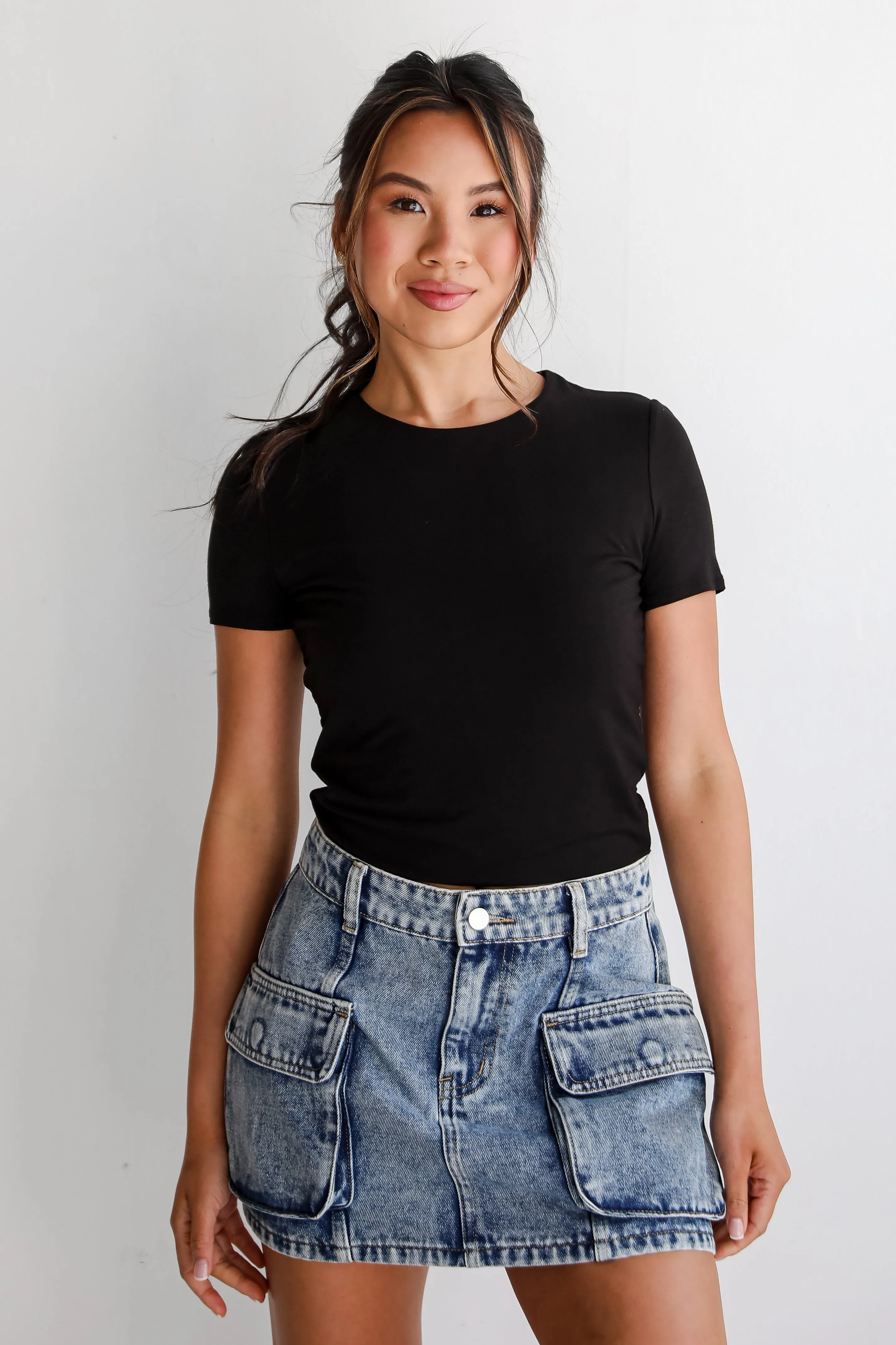 FINAL SALE - Roll With It Denim Mini Skirt