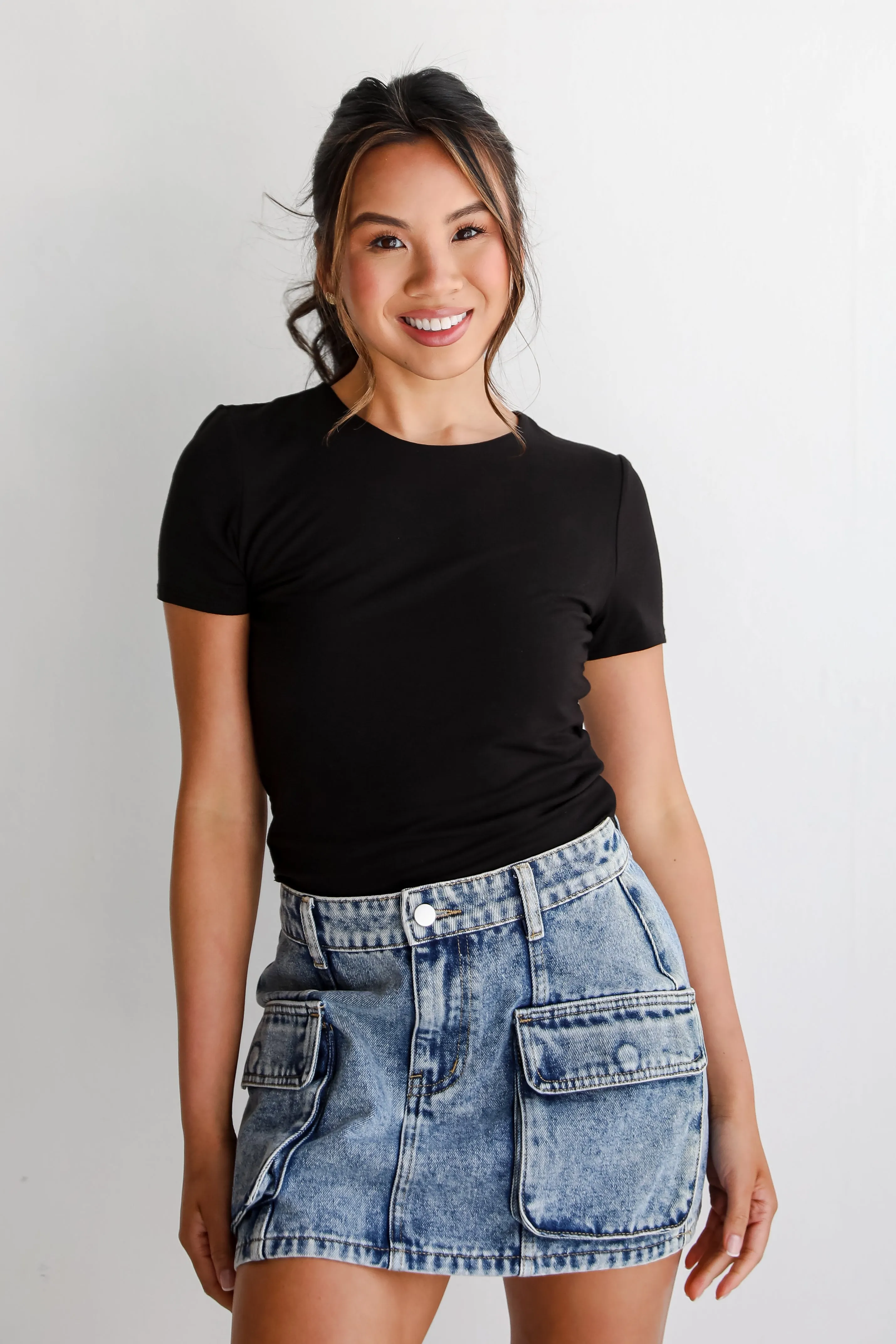 FINAL SALE - Roll With It Denim Mini Skirt