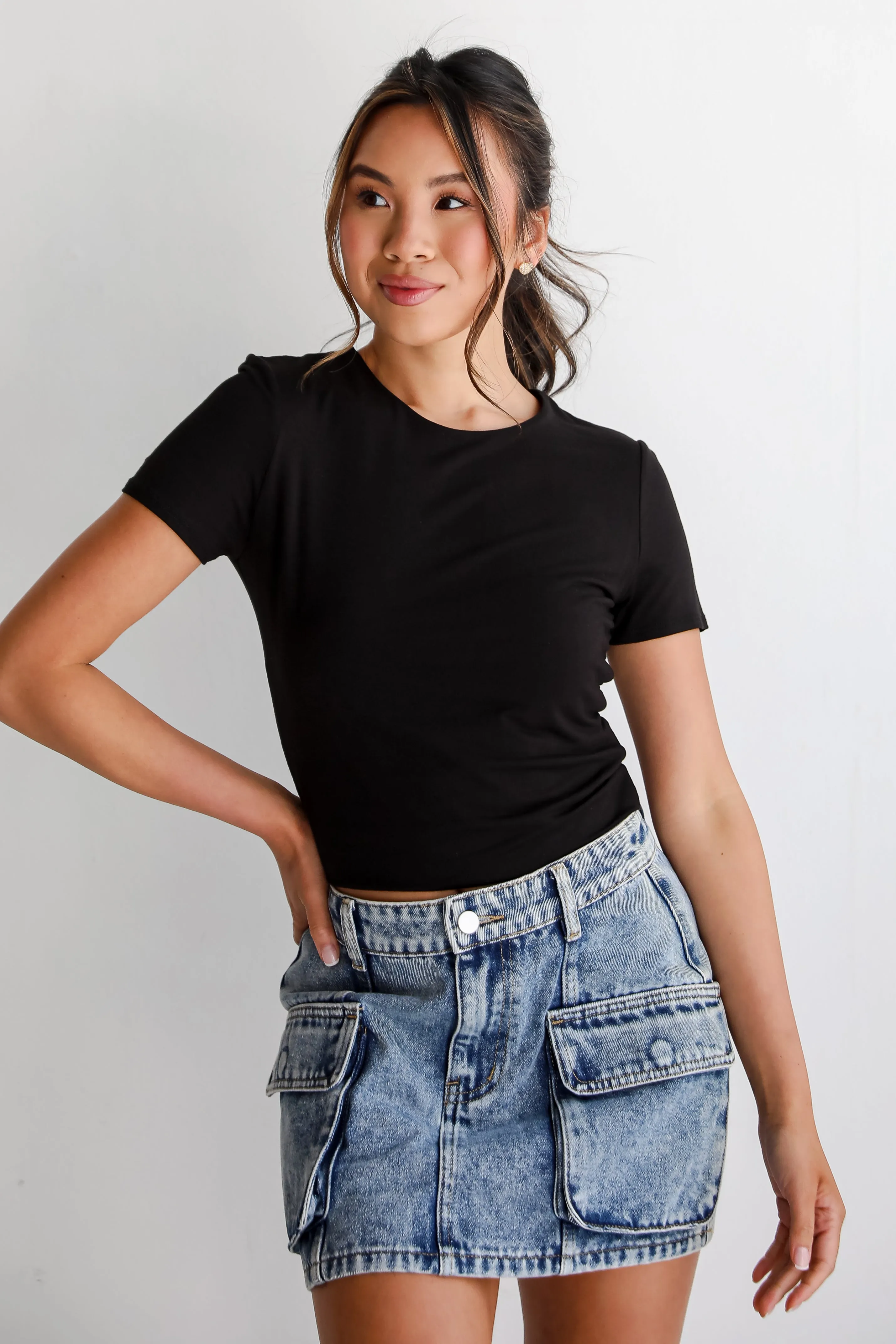 FINAL SALE - Roll With It Denim Mini Skirt