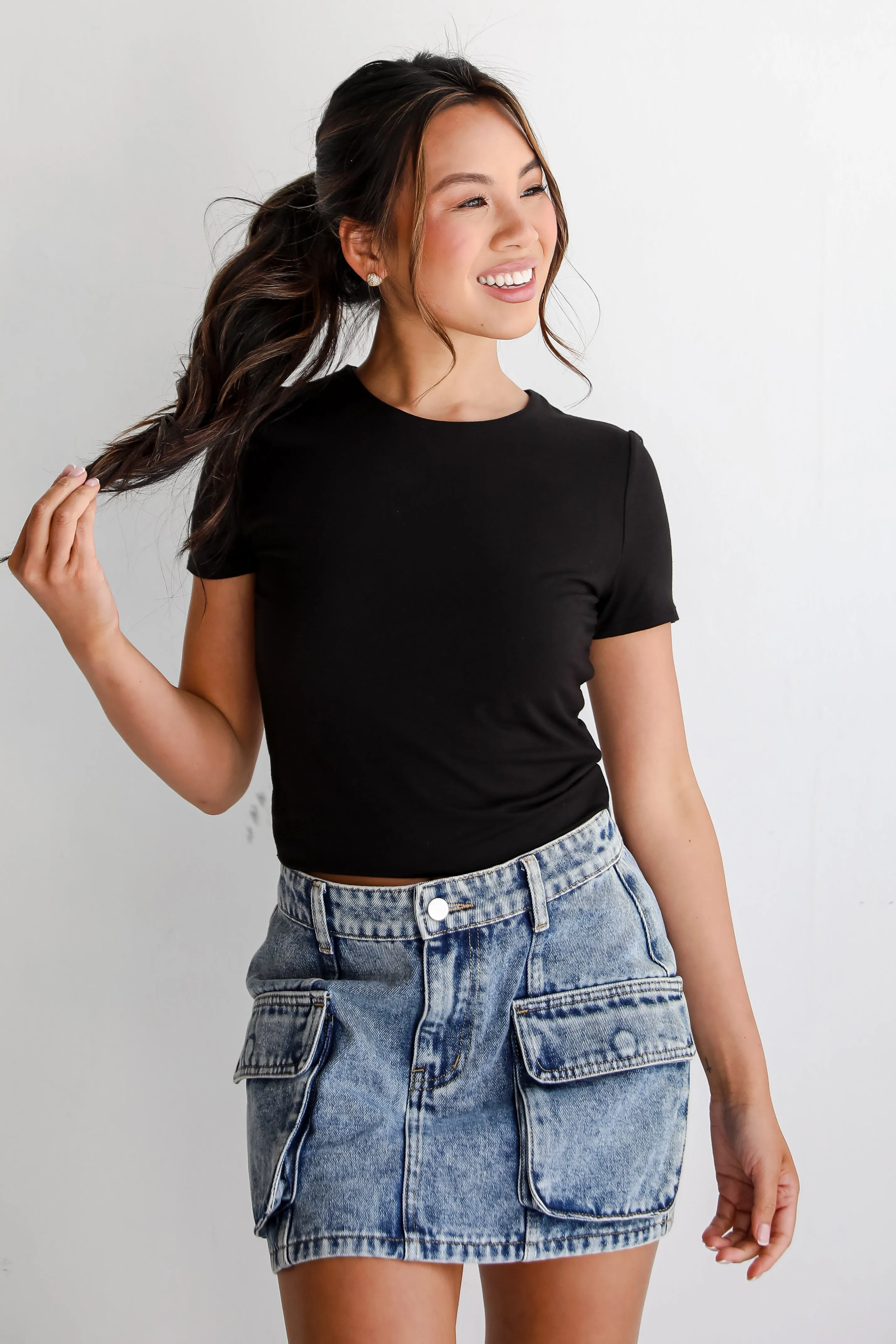 FINAL SALE - Roll With It Denim Mini Skirt