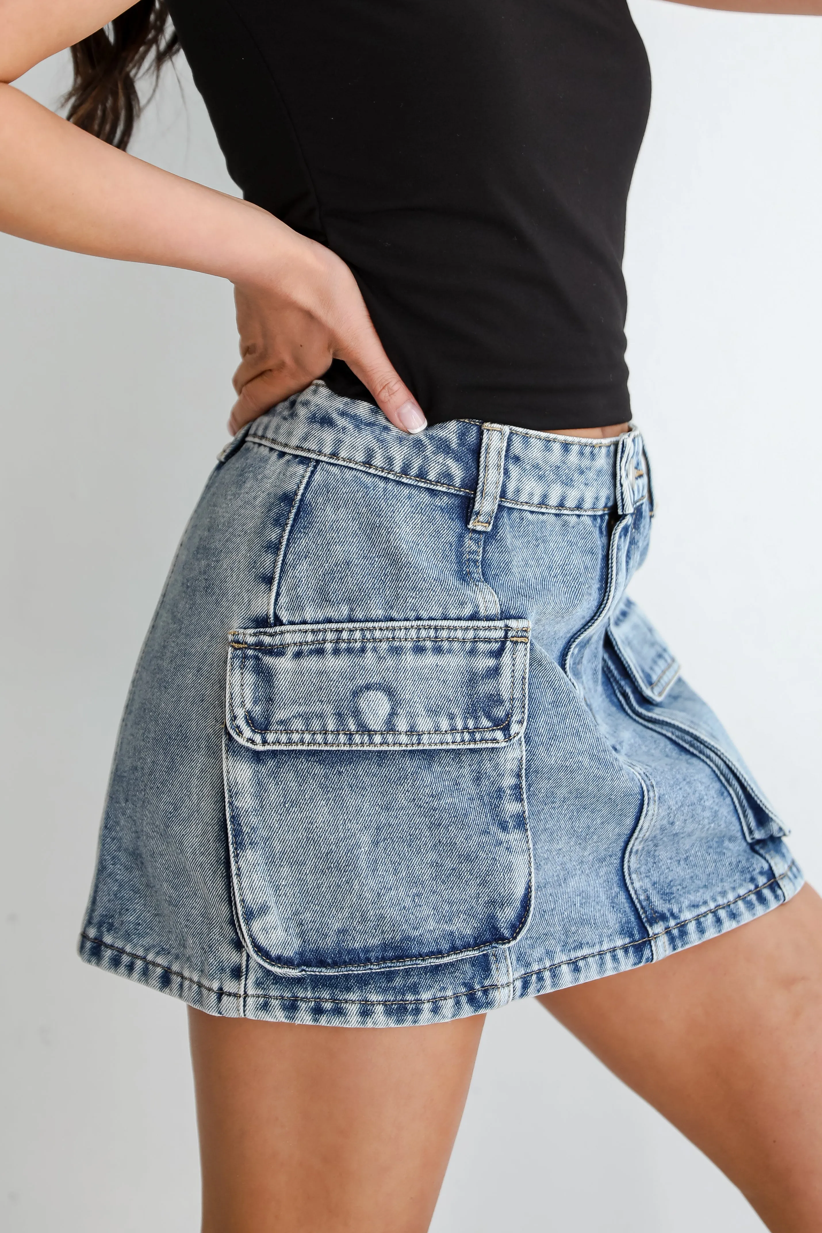 FINAL SALE - Roll With It Denim Mini Skirt