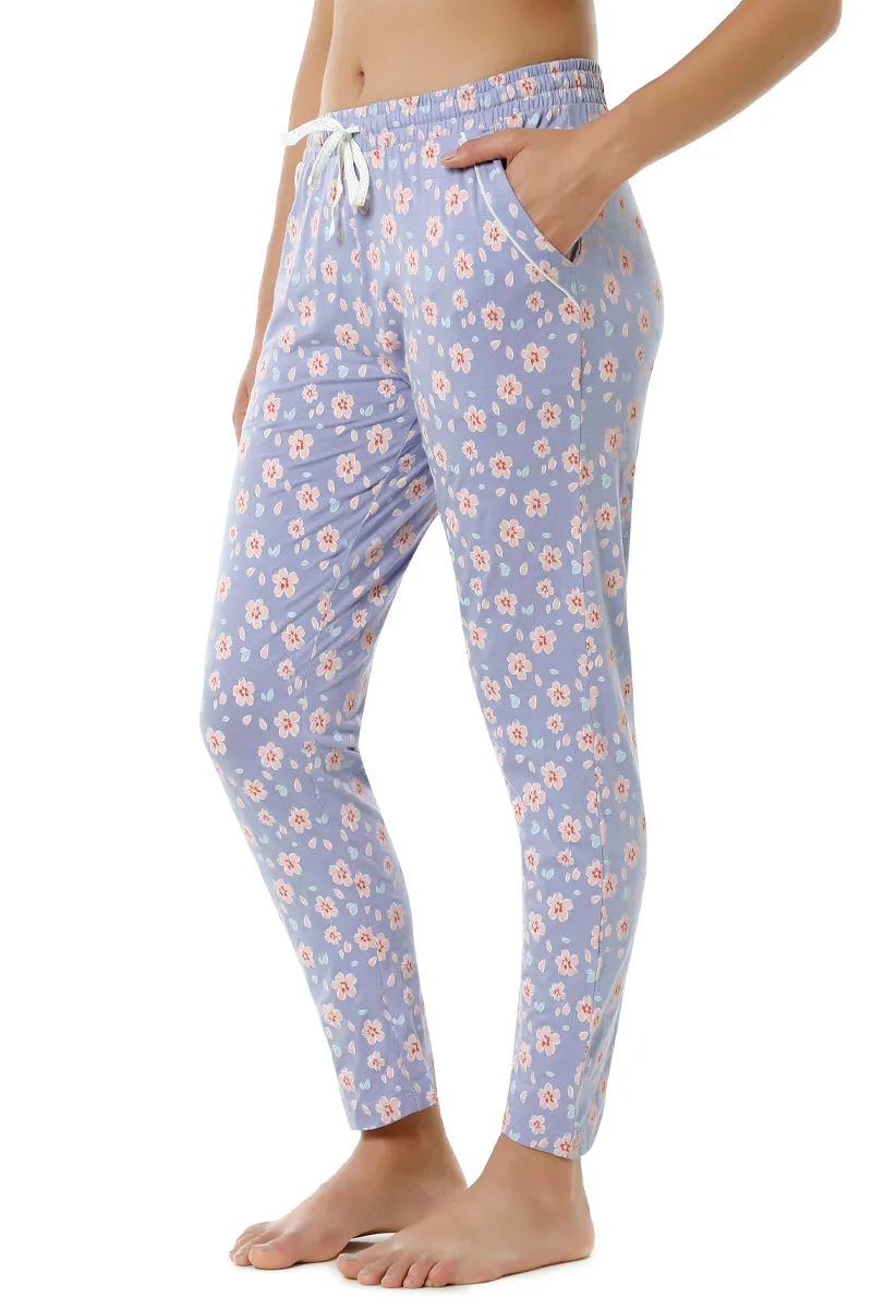 Full Length PJ Bottom - Brunnera Blue Floral Print