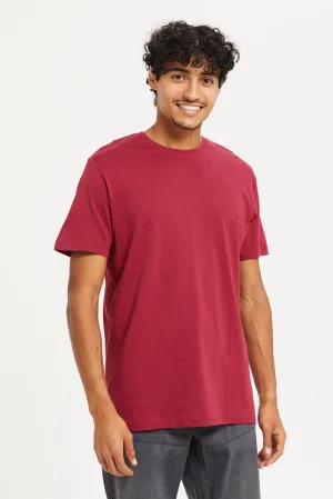 Girls Burgundy Basic T-Shirt