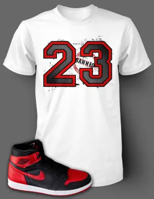 Graphic Shattered T Shirt To Match Retro Air Jordan 1 Banned Shoe