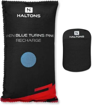 Haltons Silica Gel Dehumidifier 1kg - Reusable Moisture Absorber with Built-in Indicator & Anti-Slip Pad - Prevents Dampness & Condensation - Ideal for Cars, Closets, Storage - 28x16x4cm