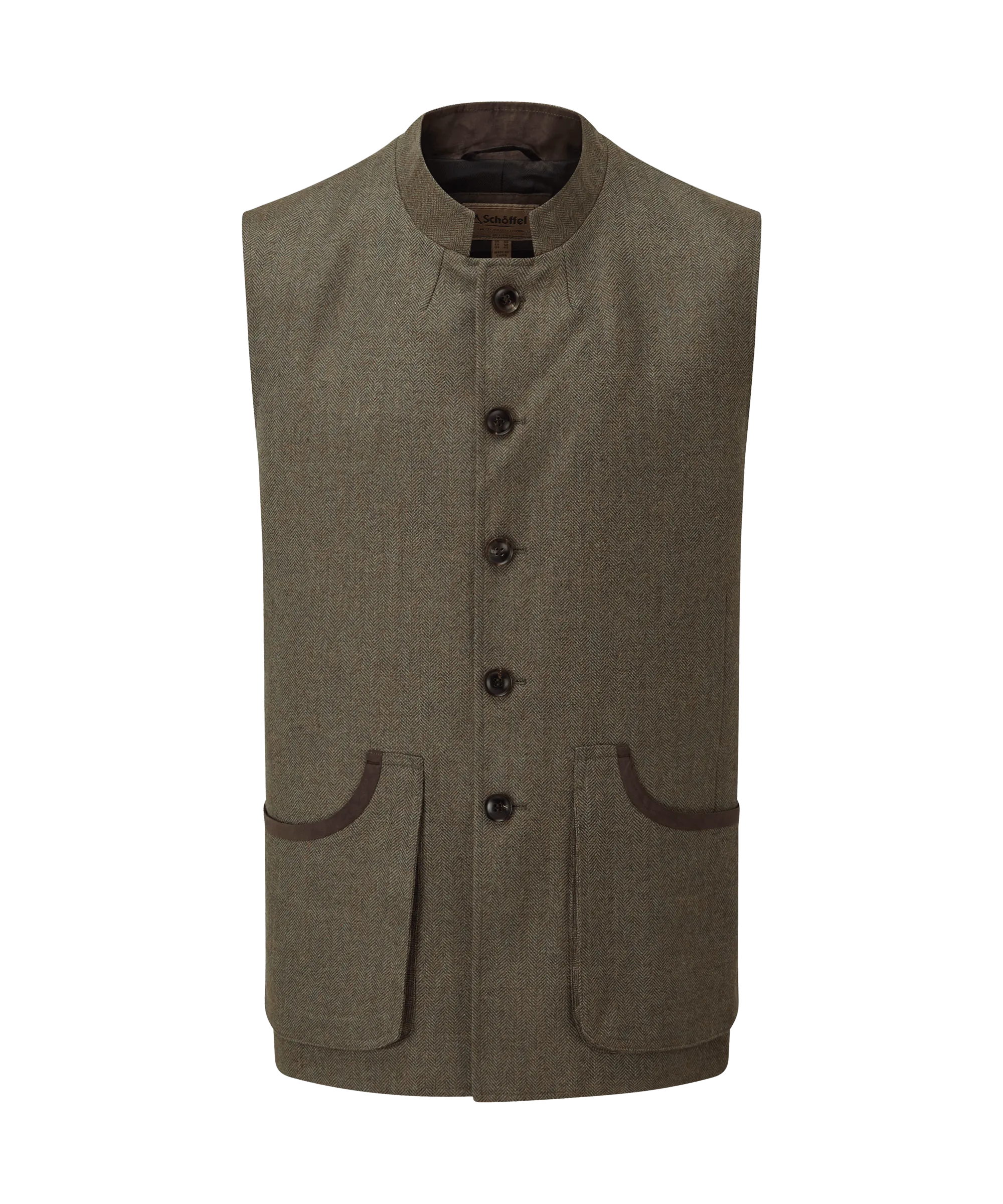 Holcot Tweed Waistcoat - Loden Green Herringbone Tweed