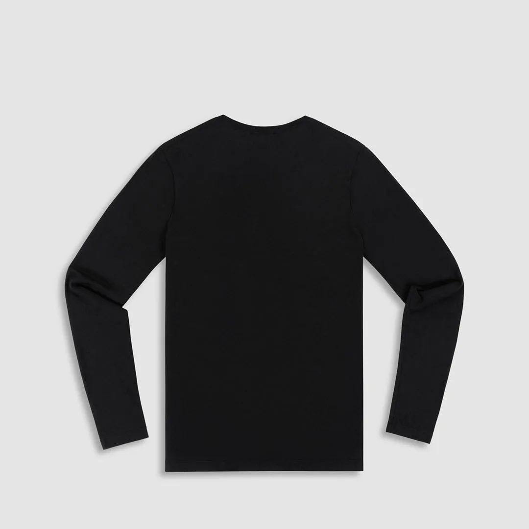 Jersey Long Sleeve Crew Neck T-Shirt Black