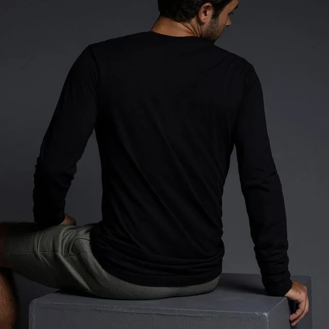 Jersey Long Sleeve Crew Neck T-Shirt Black