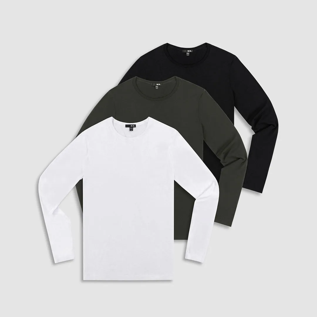 Jersey Long Sleeve Crew Neck T-Shirt Black