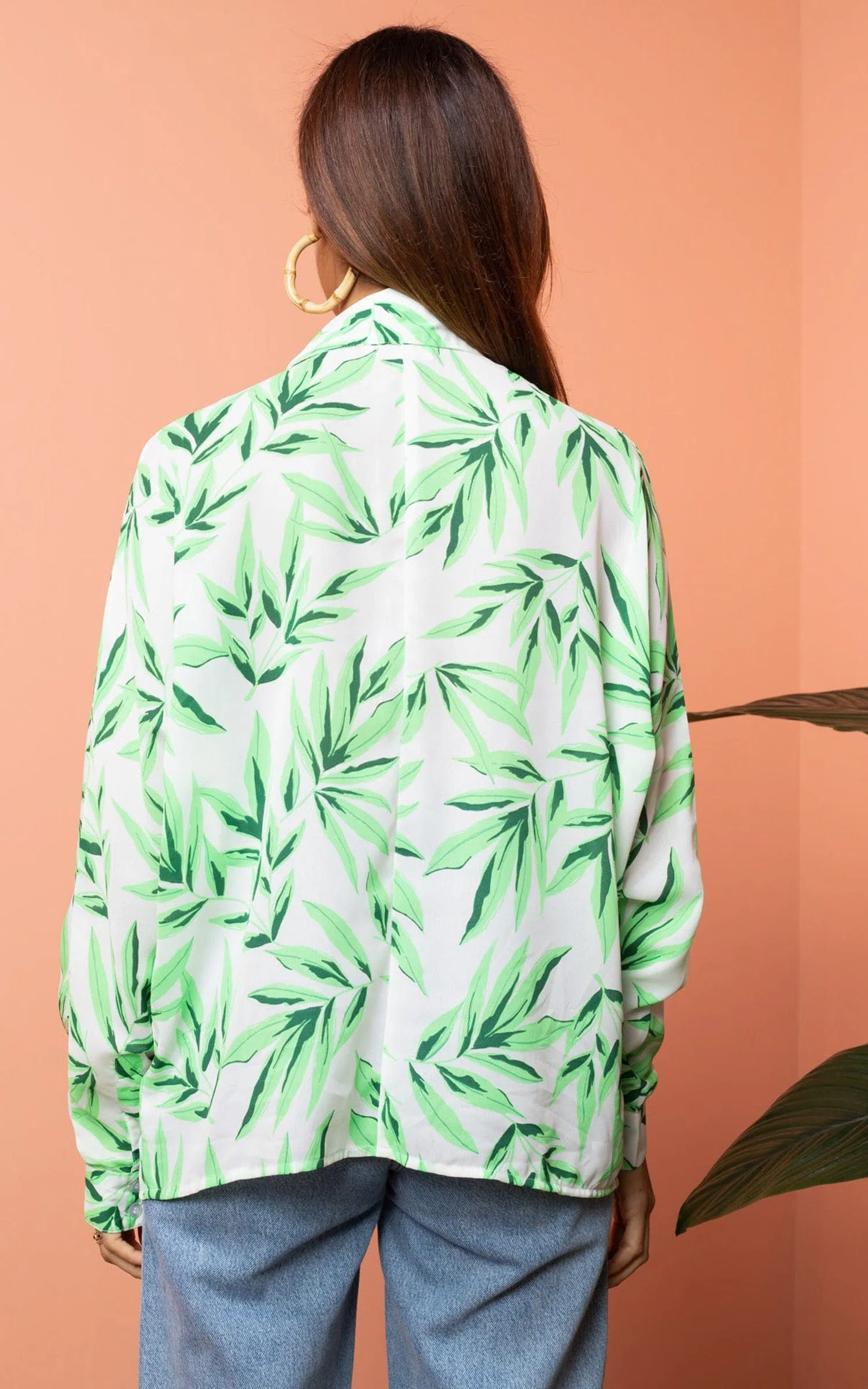 Keaton Shirt in Tropic Green on White