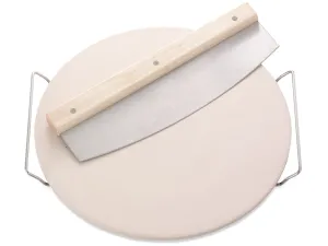 L03159 Pizza Stone With Chopping Knife