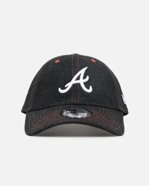 New Era Atlanta Braves "Black Denim" Classic Casual Strapback Black Denim/Rust Contrast