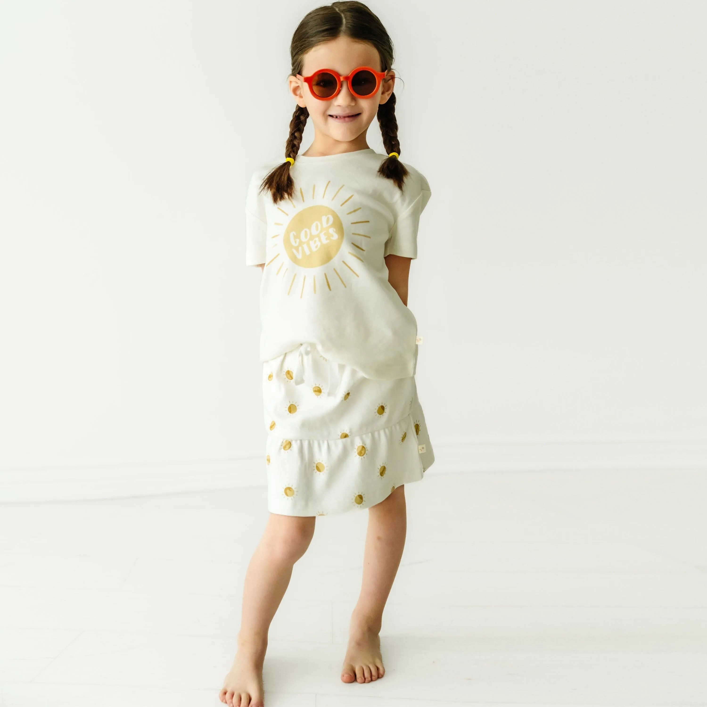 Organic Girls Tee and Skort Outfit | Sunshine