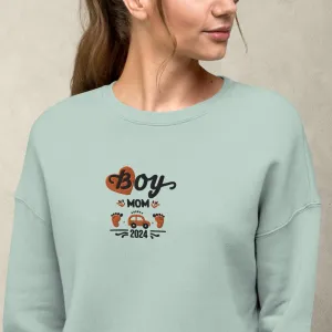 Personalize it! Embroidered Crop Sweatshirt Boy Mom