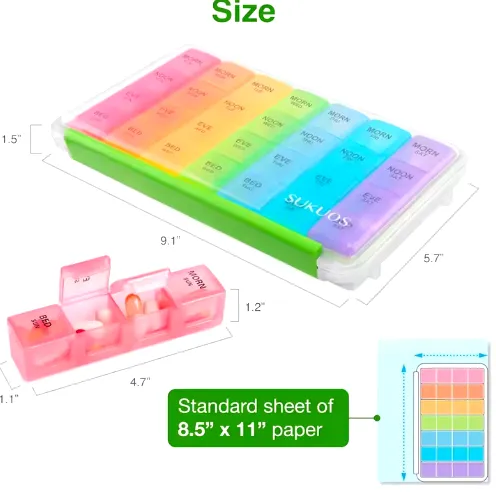 Pill Organizer Weekly Moisture proof  RTPBORG