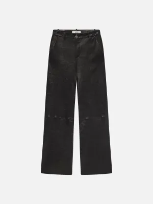 Relaxed Leather Trouser -- Black