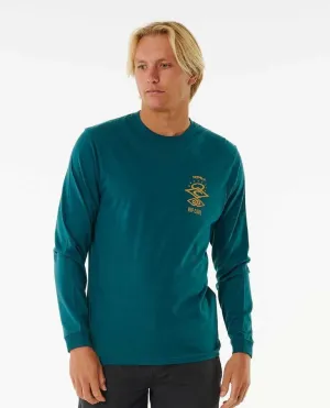 Rip Curl Search Icon Long Sleeve Tee Blue Green