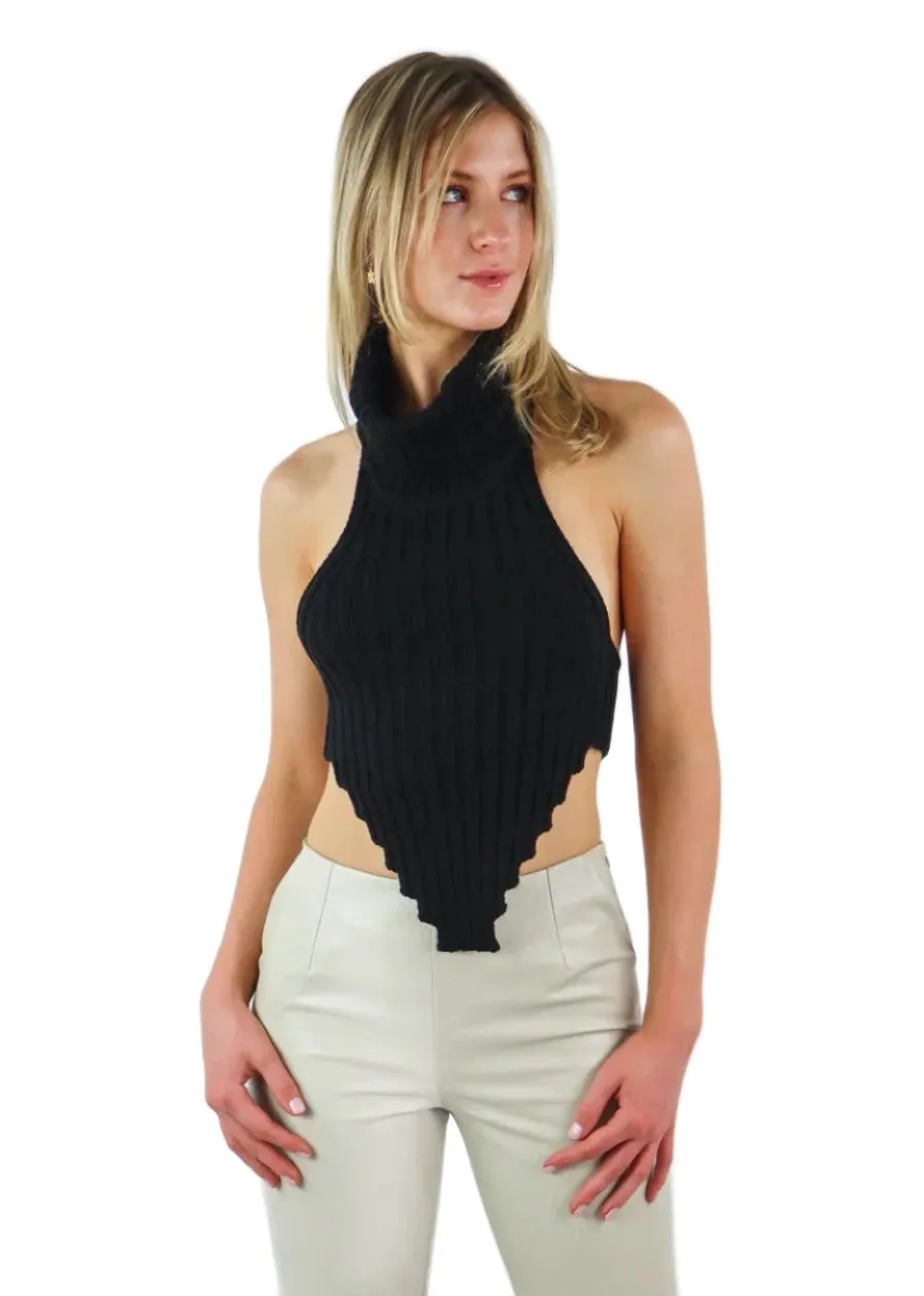 Rock N Rags - "First Impression" Tank - Black - Turtle Neck Pointed Hem