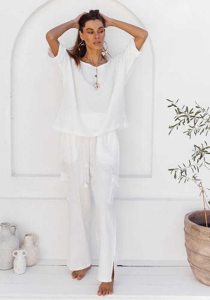 Slouchy Oversized Top - White