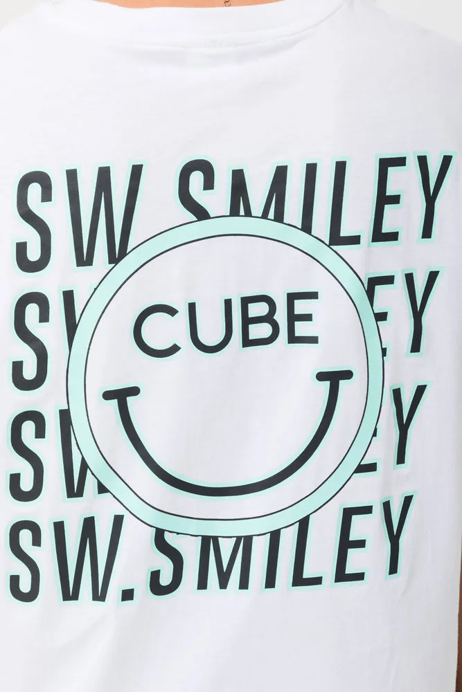 Smiley Oversized T-Shirt White