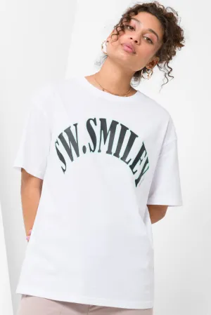 Smiley Oversized T-Shirt White