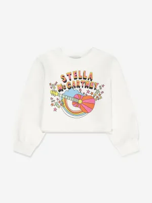 Stella McCartney Girls Cropped Logo Sweatshirt in Ivory