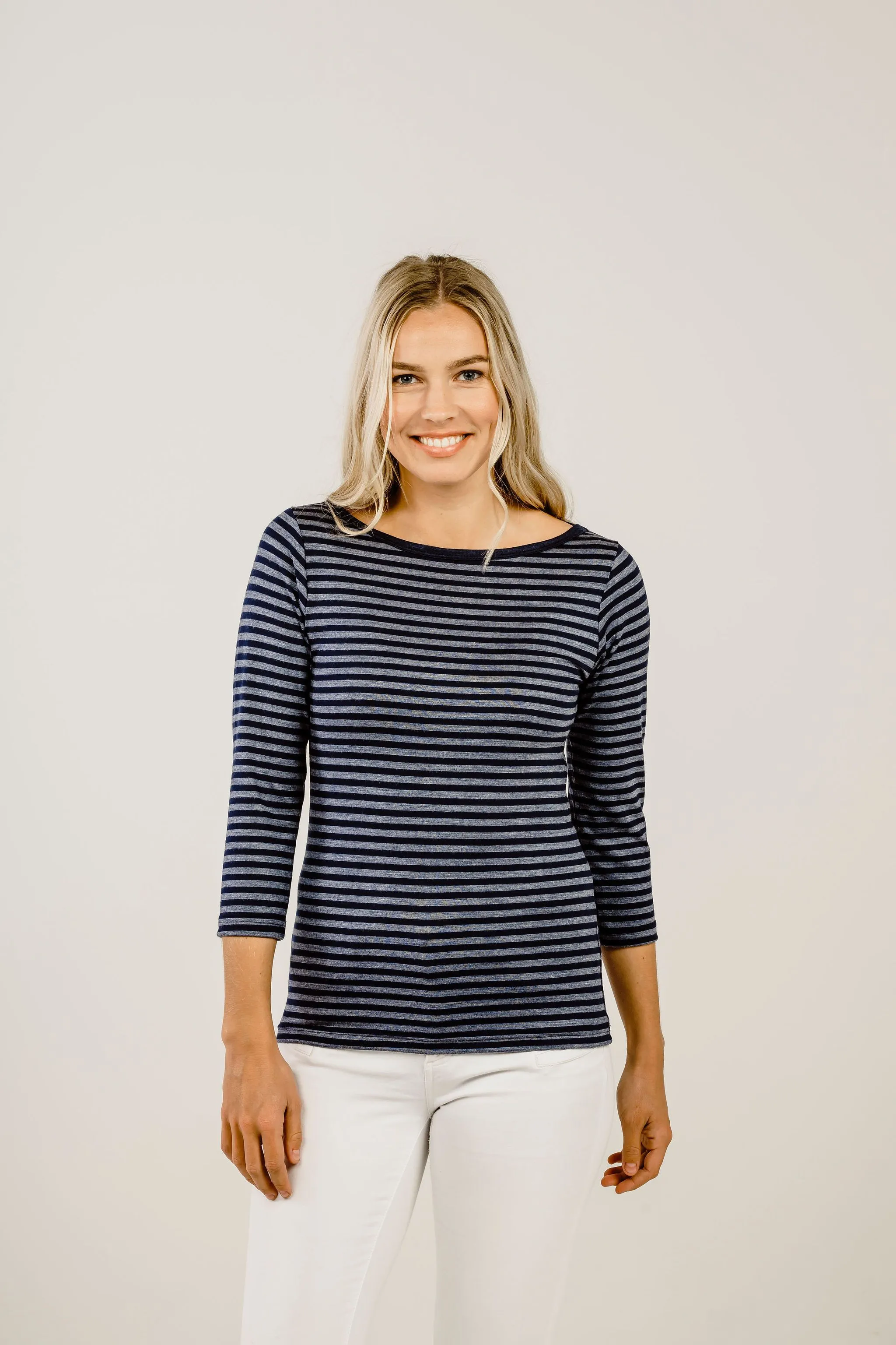 Striped Merino Boat Neck Shirt