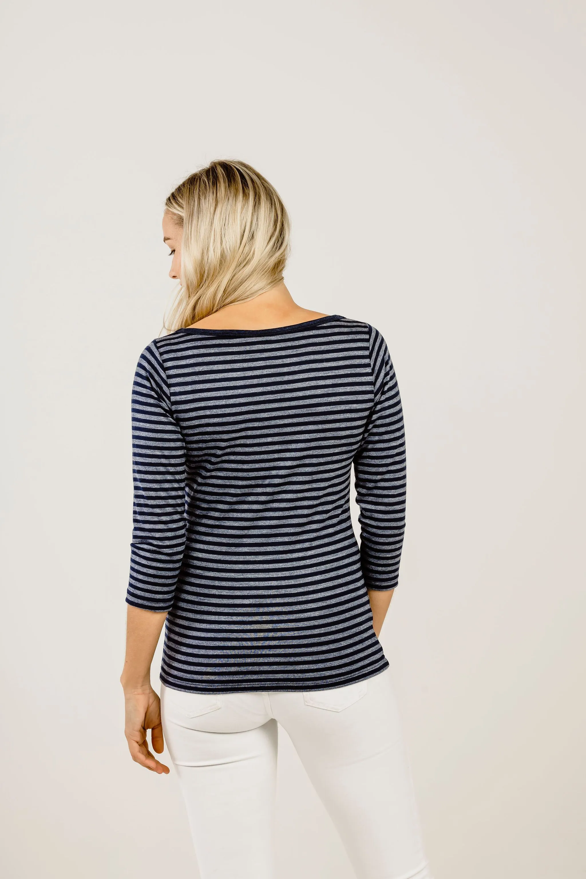 Striped Merino Boat Neck Shirt