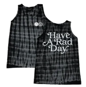 Tiny Whales - Have A Rad Day Tank in Black Tie Dye