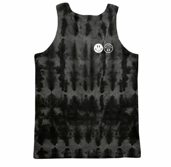 Tiny Whales - Have A Rad Day Tank in Black Tie Dye