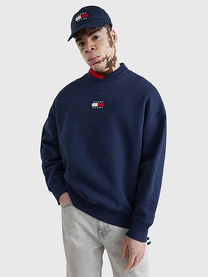 Tommy Jeans - BADGE CREW NECK SWEATSHIRT - Twilight Navy