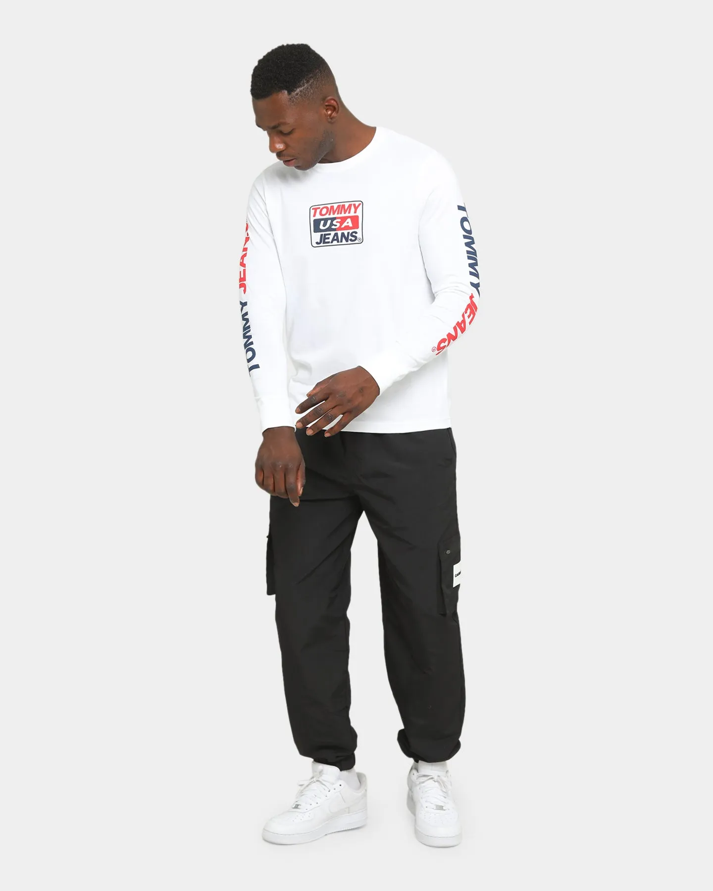 Tommy Jeans Long Sleeve USA T-Shirt White