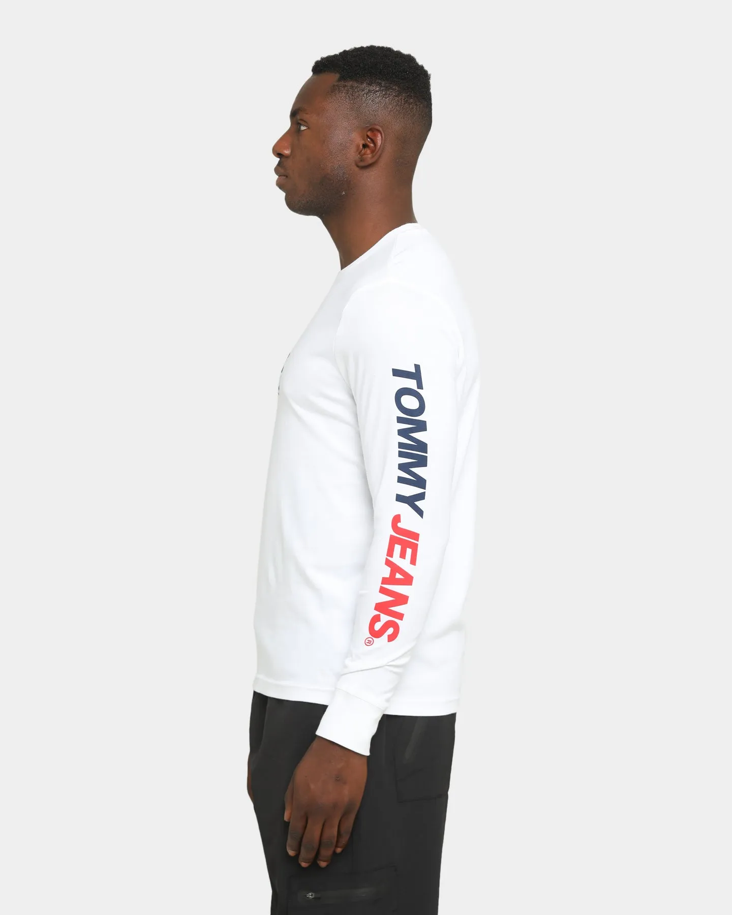 Tommy Jeans Long Sleeve USA T-Shirt White