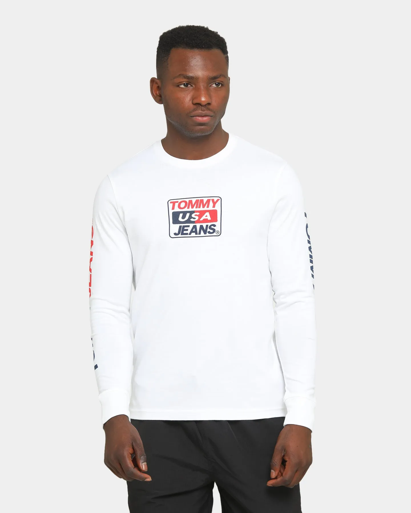 Tommy Jeans Long Sleeve USA T-Shirt White