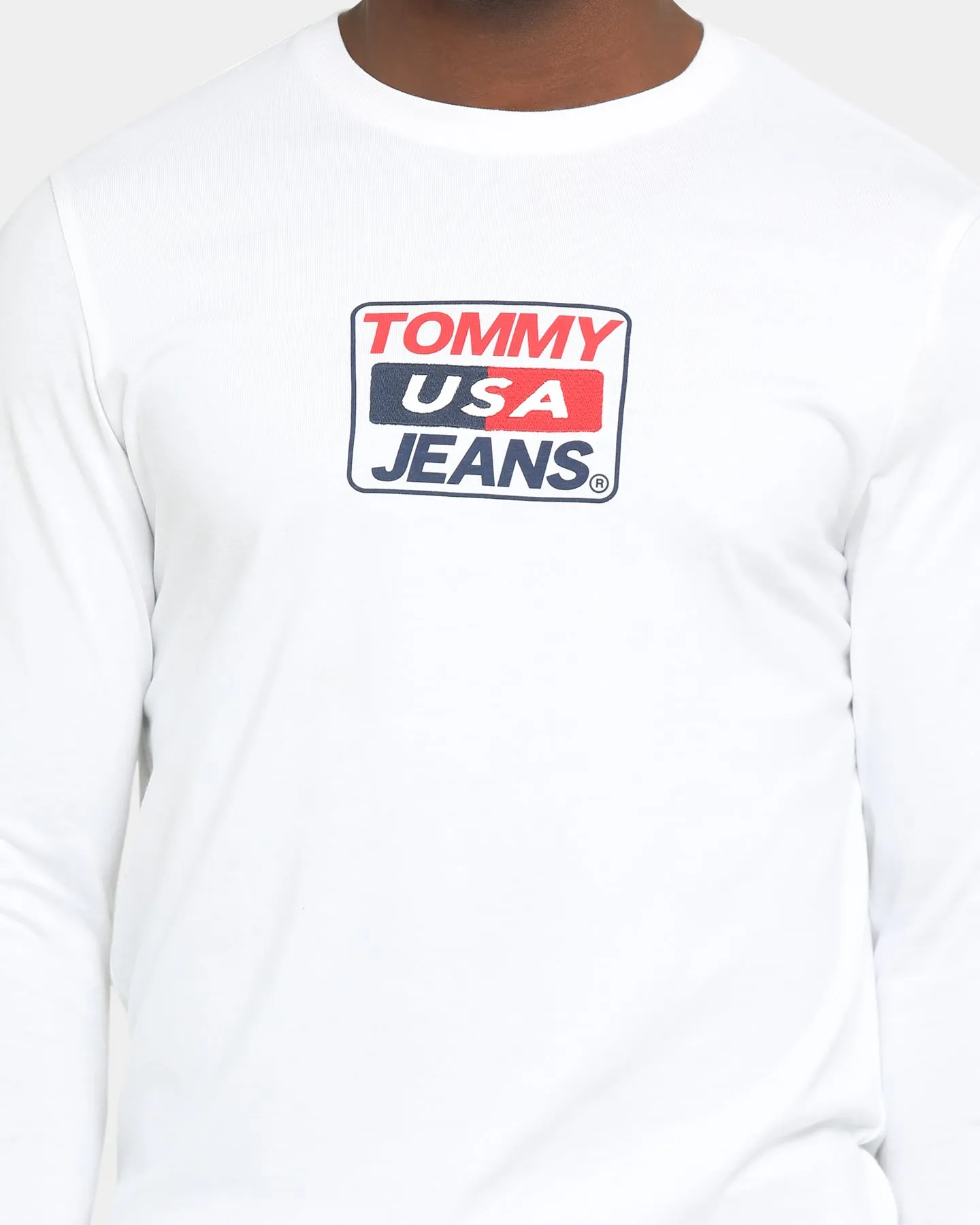 Tommy Jeans Long Sleeve USA T-Shirt White