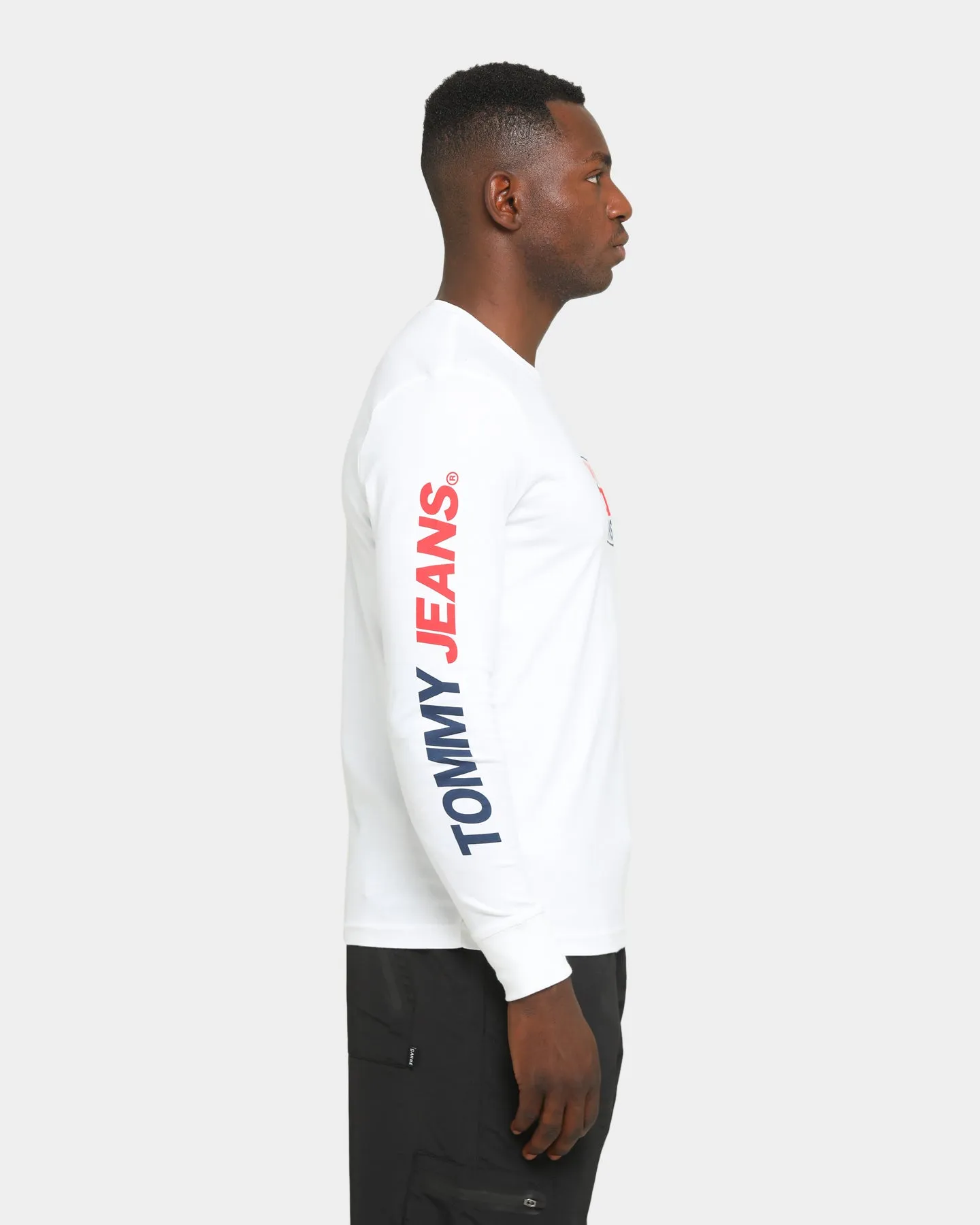 Tommy Jeans Long Sleeve USA T-Shirt White